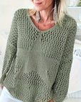 Damenpullover Schwarz Größe M Polyester Bohemian Netzdesign-2