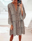 Leoparden Damenkleid mit Puffärmeln – Avelyn