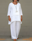 Variant image for Damen Leinen Set Beige Größe M 2-teiliges Twin Set-9