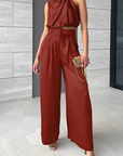 Variant image for Damen Sport Set Beige Größe M Baumwolle Ärmelloses Top und Weite Hosen-8