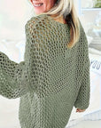Damenpullover Schwarz Größe M Polyester Bohemian Netzdesign-3