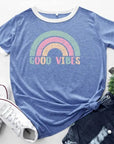 Variant image for Damen T-Shirt Regenbogen Patchwork Größe 2XL Baumwolle-1