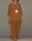 Variant image for Damen Leinen Set Beige Größe M 2-teiliges Twin Set-25
