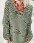 Damenpullover Schwarz Größe M Polyester Bohemian Netzdesign-1