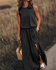 Einfarbiges Damen Maxikleid mit eleganter Silhouette – Norelia