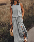 Einfarbiges Damen Maxikleid mit eleganter Silhouette – Norelia