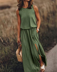 Einfarbiges Damen Maxikleid mit eleganter Silhouette – Norelia