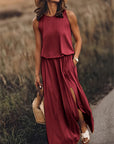 Einfarbiges Damen Maxikleid mit eleganter Silhouette – Norelia