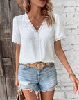 Variant image for Damen Bluse Weiß Größe M Baumwollmischung Elegante Bluse für Festliche Anlässe-1