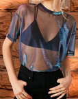 Damenbluse Schwarz Größe M Transparentes Material für Elegante Anlässe-2