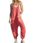 Variant image for Damen Jumpsuit Beige Größe M Leicht Baumwolle Sommer Overall mit Taschen-25