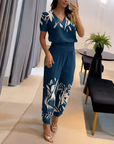 Variant image for Damen Jumpsuit Blau Größe M Polyester Eleganter Overall für Sommer-6