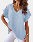 Damen T-Shirt Khaki Größe M Baumwolle - Bequemes Oberteil für jeden Anlass-4