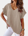 Variant image for Damen T-Shirt Khaki Größe M Baumwolle - Bequemes Oberteil für jeden Anlass-1