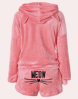 Damen Fleece Pyjama Set Grau Größe M Ultraweich Schlafanzug-3