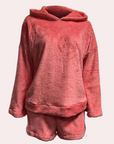 Damen Fleece Pyjama Set Grau Größe M Ultraweich Schlafanzug-2