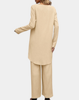 Damen Hosenanzug Set Khaki Größe M Eleganter Hosenanzug aus Hochwertigen Materialien-4