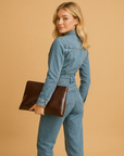 Damen Jumpsuit Blau Größe M Denim - Langärmlig und Bequem für Sommermode-3