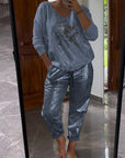 Variant image for Damen Kleidungsset Glänzend Schwarz Größe M Polyester-33