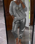 Variant image for Damen Kleidungsset Glänzend Schwarz Größe M Polyester-57
