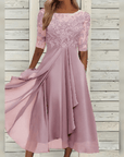 Elegantes Frauenkleid aus Spitze und Chiffon Lily