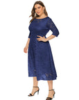Übergrößen Midikleid mit Spitzen-Details für Damen Lena