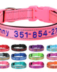 Leo Hundehalsband - Besticktes Nylonhalsband mit reflektierendem Design und individueller Gravur