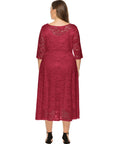 Übergrößen Midikleid mit Spitzen-Details für Damen Lena