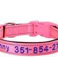 Leo Hundehalsband - Besticktes Nylonhalsband mit reflektierendem Design und individueller Gravur