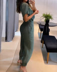 Damen Hosenanzug Schwarz Größe M Baumwolle Eleganter 2-teiliger Hosenanzug Festlich-2