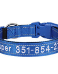 Leo Hundehalsband - Besticktes Nylonhalsband mit reflektierendem Design und individueller Gravur