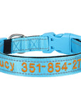 Leo Hundehalsband - Besticktes Nylonhalsband mit reflektierendem Design und individueller Gravur