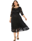 Übergrößen Midikleid mit Spitzen-Details für Damen Lena