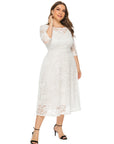 Übergrößen Midikleid mit Spitzen-Details für Damen Lena
