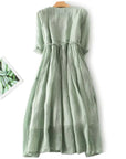 Variant image for Luftiges Leinenkleid Damen – Bequemes, Boho-inspiriertes Sommerkleid in Langform für Strand und Abendveranstaltungen-1