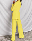 Damen Anzug Schwarz Größe M Polyester Blazer und Hose Set für Eleganz-3