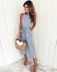 Variant image for Damen Jumpsuit Gestreift Rosa Größe M Polyester Eleganter Overall-1