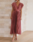 Elegantes Damenkleid mit V-Ausschnitt und Rückenfreies Design
