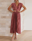 Elegantes Damenkleid mit V-Ausschnitt und Rückenfreies Design