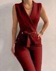 Variant image for Damen Jumpsuit Schwarz Größe M Baumwolle Ärmellos Elegant Sommer-25