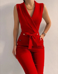 Damen Jumpsuit Schwarz Größe M Baumwolle Ärmellos Elegant Sommer-1