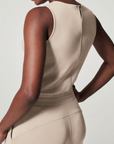 Damen Jumpsuit Beige Größe M Baumwolle Ärmellos Elegant Sommer-4