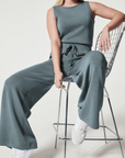 Damen Jumpsuit Beige Größe M Baumwolle Ärmellos Elegant Sommer-2