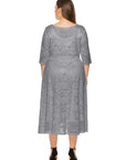 Übergrößen Midikleid mit Spitzen-Details für Damen Lena