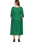 Übergrößen Midikleid mit Spitzen-Details für Damen Lena