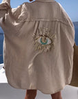Variant image for Damen T-Shirt Weiß Größe M Baumwolle Pailletten Oberteil-17