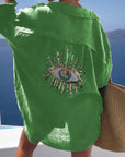 Variant image for Damen T-Shirt Weiß Größe M Baumwolle Pailletten Oberteil-41
