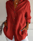 Variant image for Damenbluse Weiß Größe M Plissiert Baumwolle Elegante Bluse für Festliche Anlässe-49