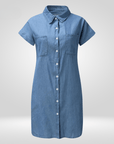 Damen Jeanshemdkleid mit Knopfleiste – Talina