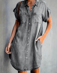 Damen Jeanshemdkleid mit Knopfleiste – Talina